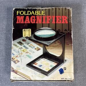 Vintage FOLDABLE Desktop Magnifier. Awesome Fun!